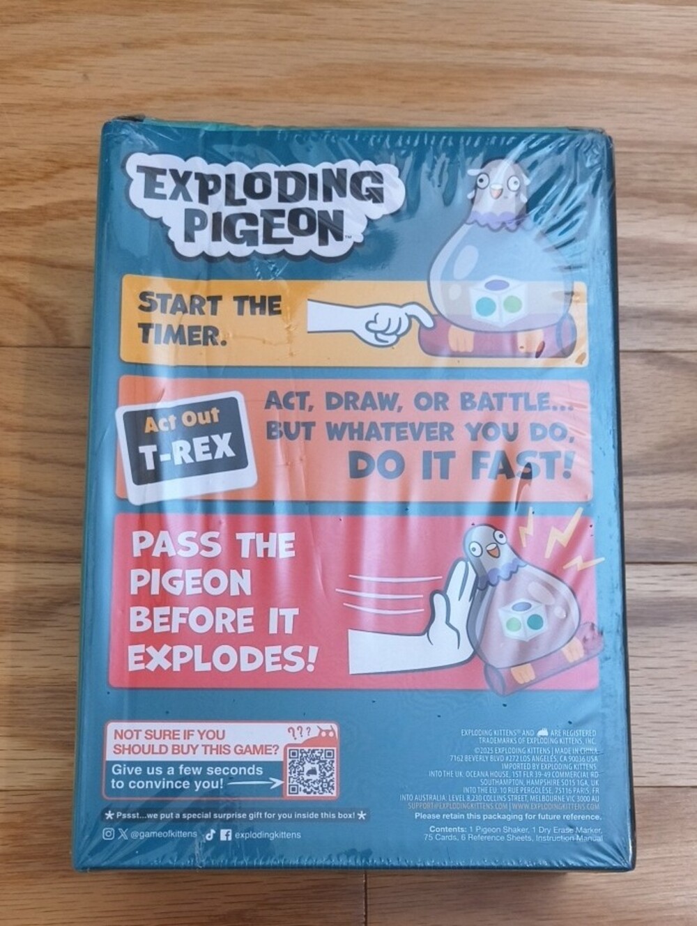 Exploding Kittens, Exploding Pigeon Party Game Ages 7+ NWT - Picture 3 of 5